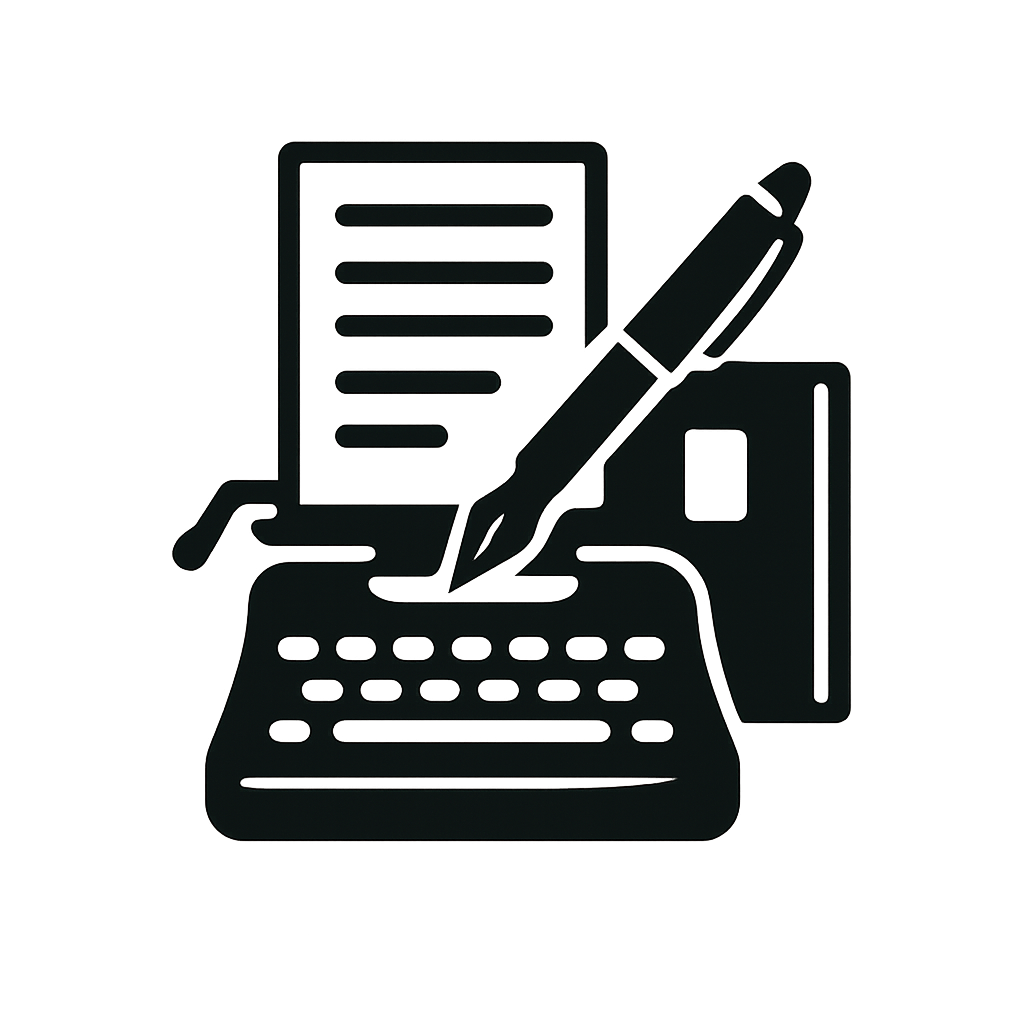 A_vector_icon_in_black_and_white_represents_writin